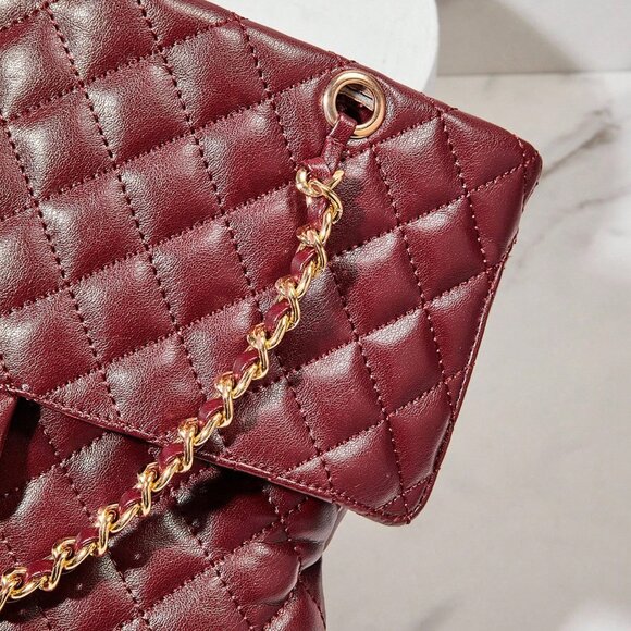 Burgundy Elegant Women's Glamorous Stiletto Quilted Booties boot winter fall - Picture 6 of 7